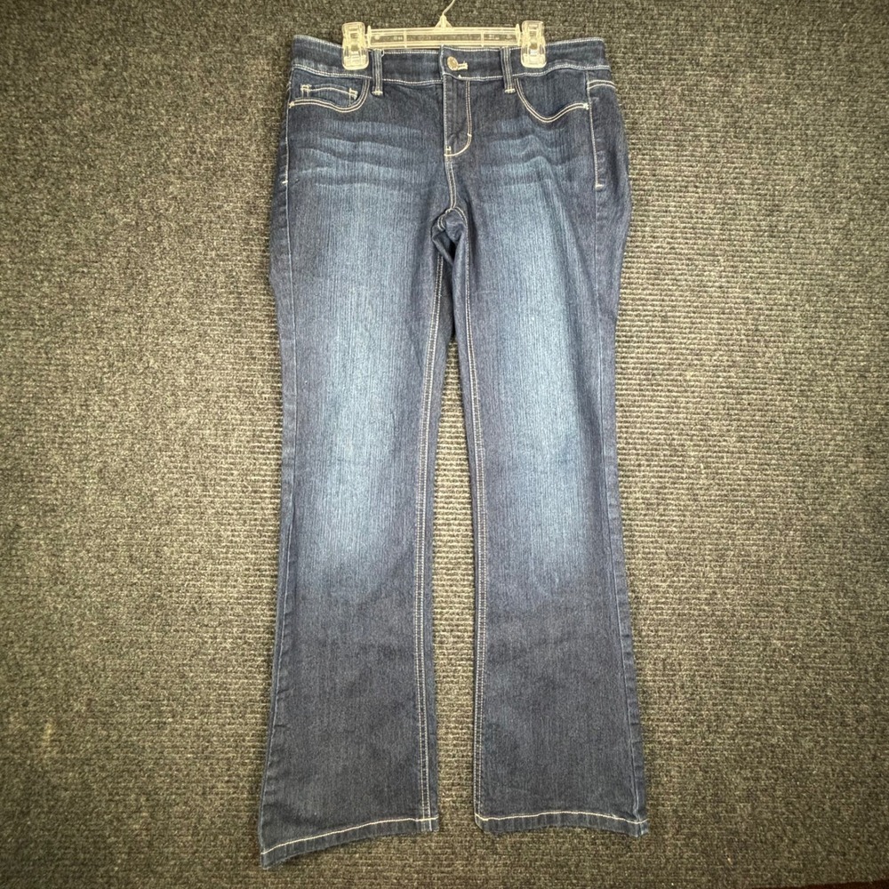 White House‎ Black Market Blanc Bootleg Jeans Dark Wash Size 2S Short Stretch